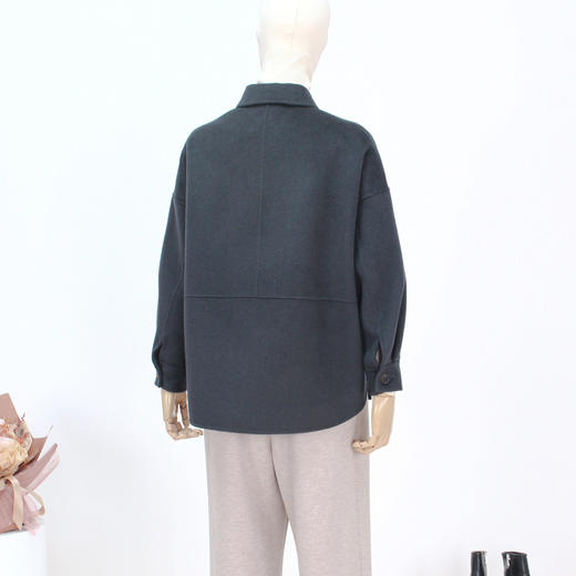 FOCALS福柯斯新款简约休闲纯色羊毛双面呢大衣短外套FRSDR591BG 商品图3