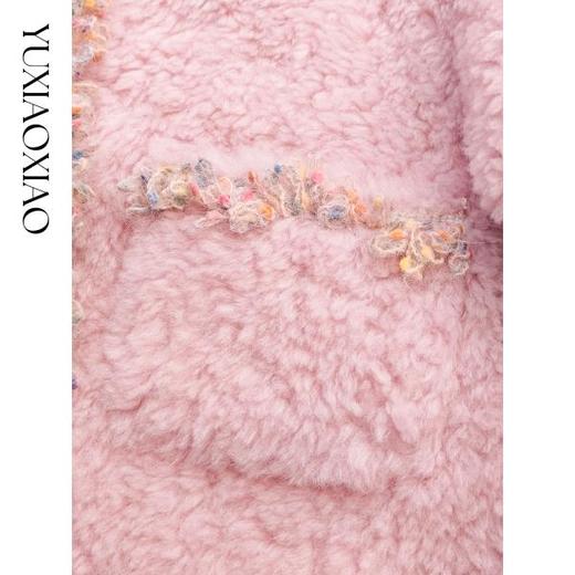 余潇潇【糖彩嘉年华】100羊毛颗粒彩色流苏边珍珠扣圆领小香风外套 商品图2