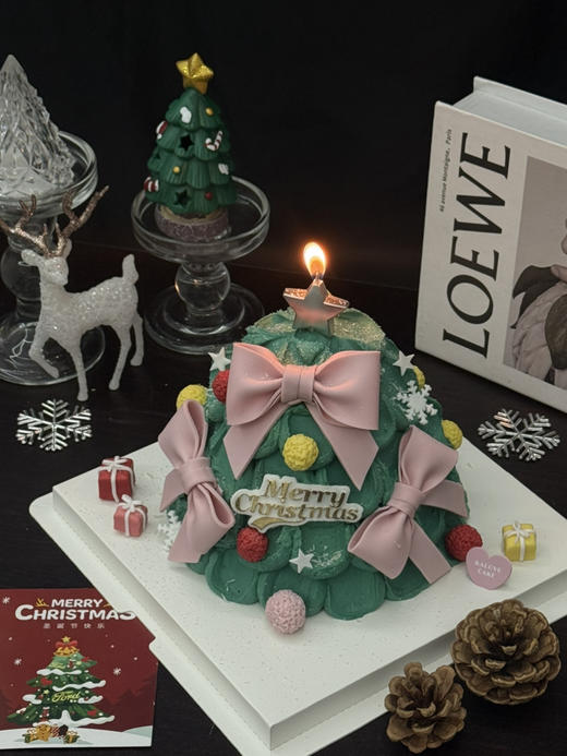 蝴蝶结圣诞树蛋糕 商品图1