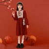 女童冬装年服红色新年主持儿童女孩连衣裙丝绒女中大童喜庆裙子 商品缩略图1