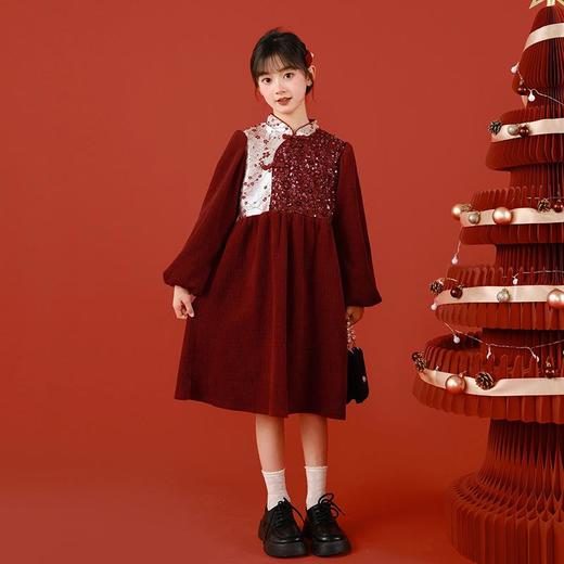 典雅2025刺绣复古儿童礼服公主裙中大童连衣裙秋冬新款女童中国风 商品图1