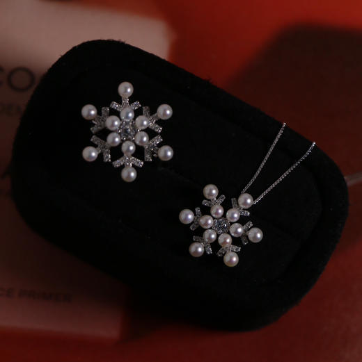 雪花 秋冬很浪漫 戒指 极光正圆小珍珠 完美无瑕 爆亮 3-5mm 纯银配件 商品图1