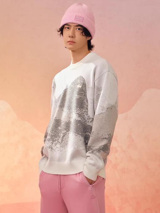 10%山羊绒+90%羊毛，签名款刺绣羊毛衣。山系提花圆领外套C122568 商品图6