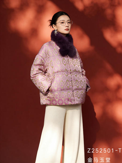Z252501-T蜀锦罗鹅绒服。 商品图6