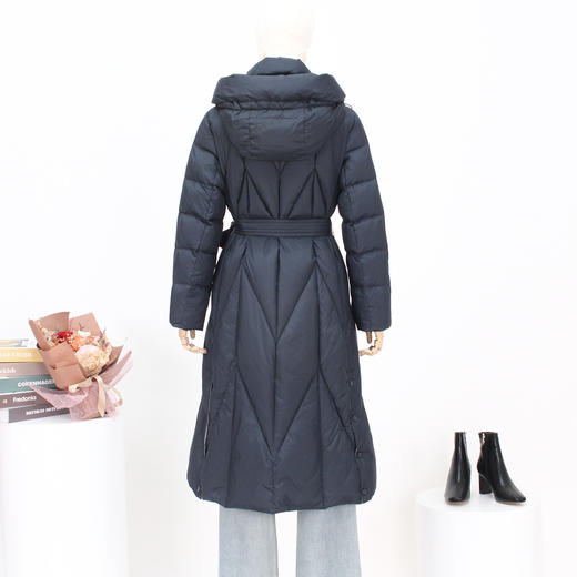 FOCALS福柯斯新款时尚休闲撞色拼接连帽长款保暖羽绒服F2YDD781B7 商品图4