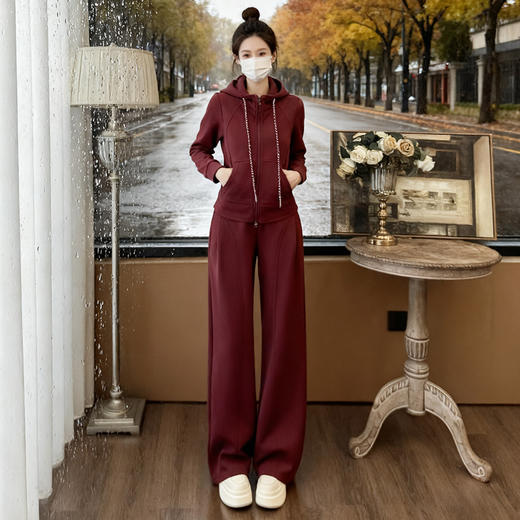 DL 86006韩式搭配时尚减龄卫衣阔腿裤运动休闲两件套 商品图3