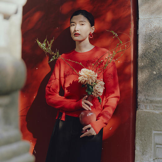 【林栖设计小店】八方来福|羊毛毛衣恭王府联名2026早春新款上衣女1961095 商品图4