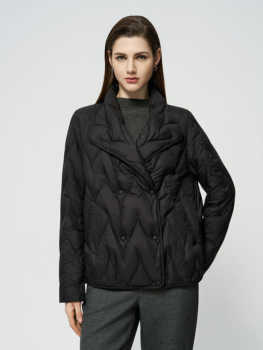 【90白鹅绒羽绒服】25年秋冬新品女士薄款舒适保暖双排扣外套 商品图0