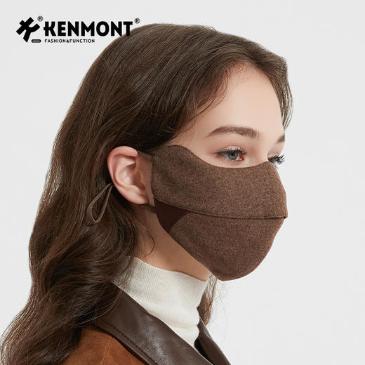 （丹妈）Kenmont卡蒙新款保暖口罩女冬桑蚕丝羊绒防风防寒防晒骑行真丝高颜值面罩 商品图2
