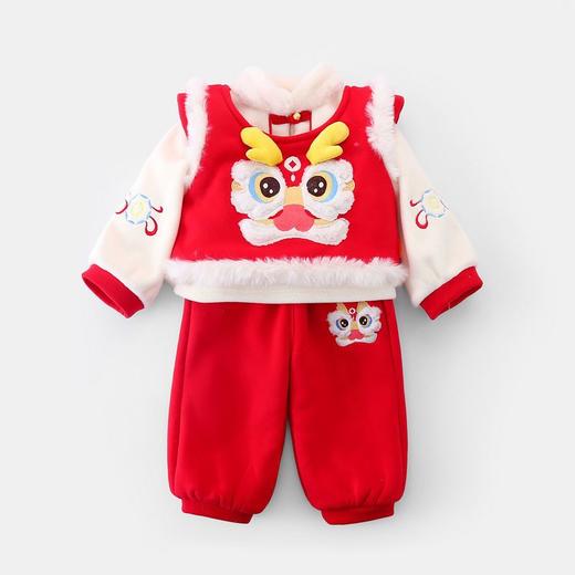 【清仓】嘟嘟家宝宝汉服三件套拜年服女童新年装喜庆儿童中国风新年装加厚 商品图5