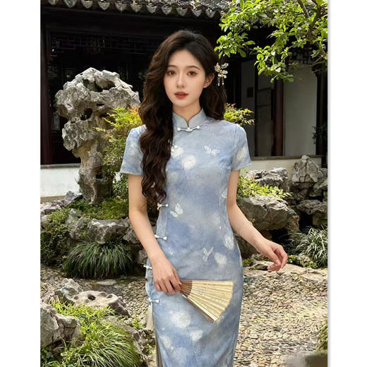 复古国风年轻少女款旗袍新款中长款修身显瘦日常可穿旗袍901536 商品图3