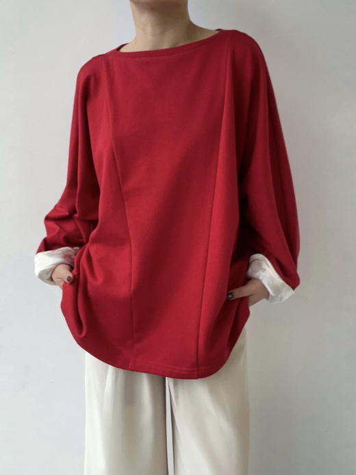 VC｜HD25014 Monica oversized sweater [ 针织毛衣 黑 / 红 ]【HOLIDAY】 商品图0