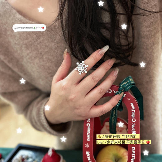 雪花 秋冬很浪漫 戒指 极光正圆小珍珠 完美无瑕 爆亮 3-5mm 纯银配件 商品图5