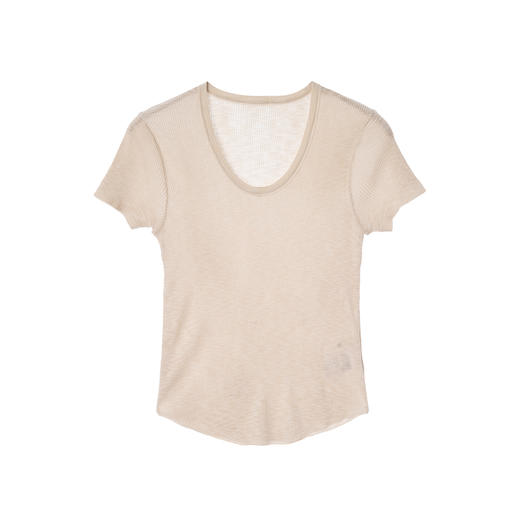 EKOOL衣库 薄款U领短袖针织衫女夏季新款百搭显瘦肌理感休闲上衣 商品图3