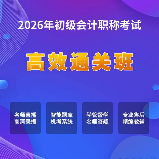 2026年初级会计考试【高效通关班】 商品图0