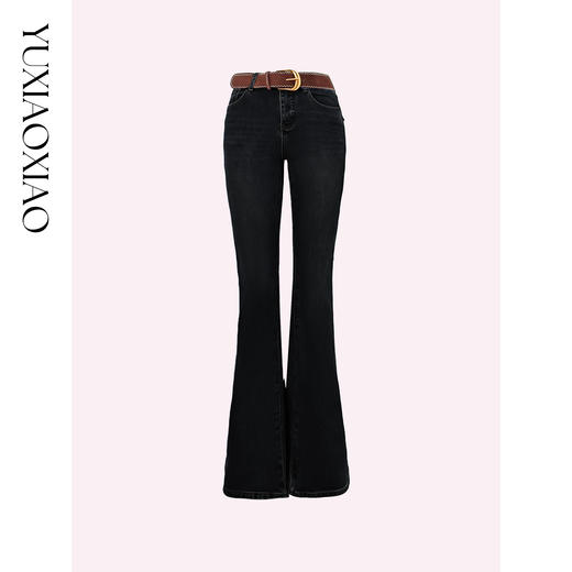 余潇潇【腔调腿精】100棉复古氛围感微喇牛仔裤配金属扣皮带 商品图4