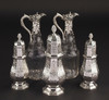 独角鹿西洋古董18世纪末英国顶级银坊Edward Barnard & Sons出品花叶神鸟及家族纹章主题纯银精雕调味罐及水晶酒壶套组 商品缩略图3