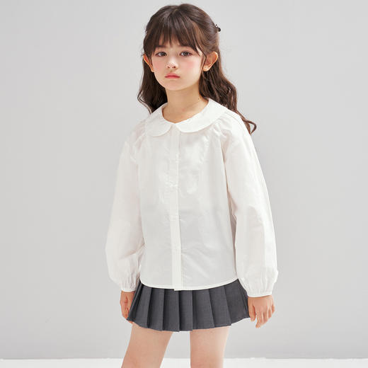 笛莎Deesha 2026春季女童时尚气质娃娃领长袖衬衫 商品图2