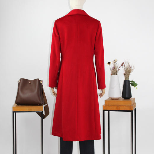 FOCALS新款修身显瘦中长款时尚翻领毛呢大衣外套FYJDK790 商品图4
