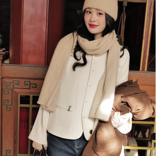 松烟香 中式羊毛粗花呢蚕丝竹纤维夹衣葵口领对襟外套 两件套 商品图1