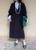 女款羊毛呢廓形V领长款大衣he 商品缩略图2