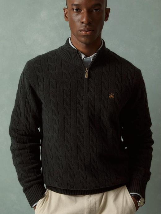 B.B 兄弟秋冬绵羊毛男士半拉链小高领针织毛衣 MY144 商品图0