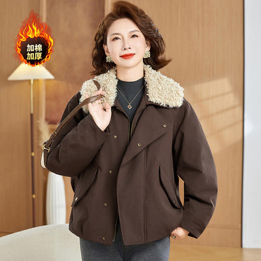 FW 2692派克服加绒加厚毛领外套短款夹克 商品图2