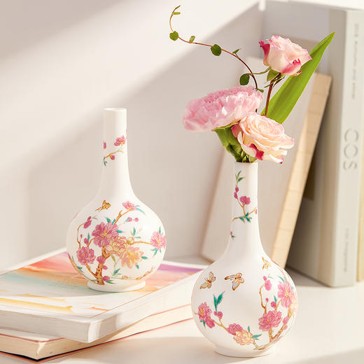 【故宫家居】蝶舞芳菲陶瓷花瓶博物馆文创新年过年装饰乔迁生日礼物 商品图5