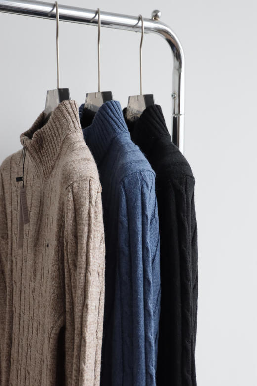 B.B 兄弟秋冬绵羊毛男士半拉链小高领针织毛衣 MY144 商品图4