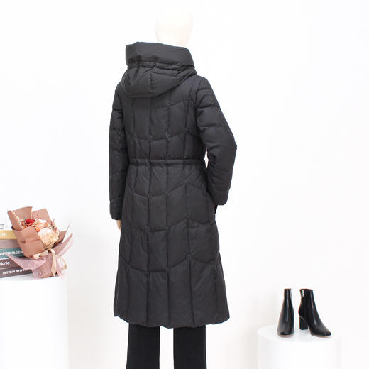 FOCALS冬季新款撞色拼接修身连帽保暖长款羽绒服FRRDD679N1 商品图3