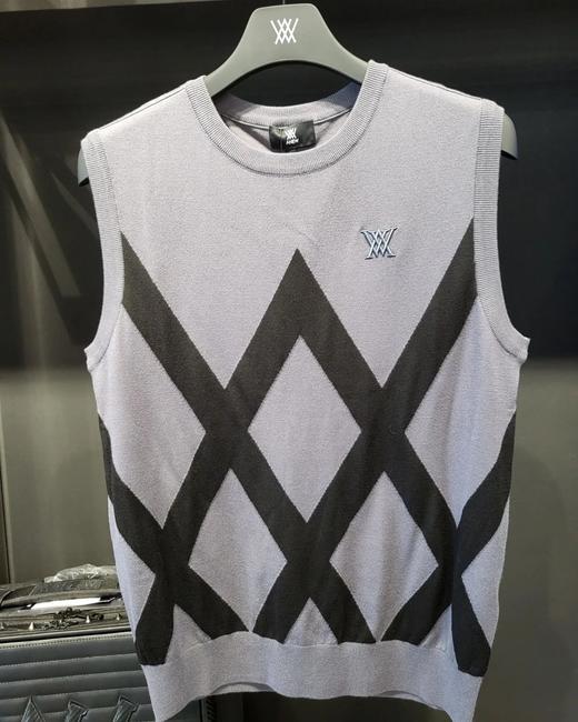 Anew家男士撞色针织背心来了！海报主打款，原面料❗️黑色，碳灰主色大方百搭，撞色logo提花高级有态度！ 商品图1