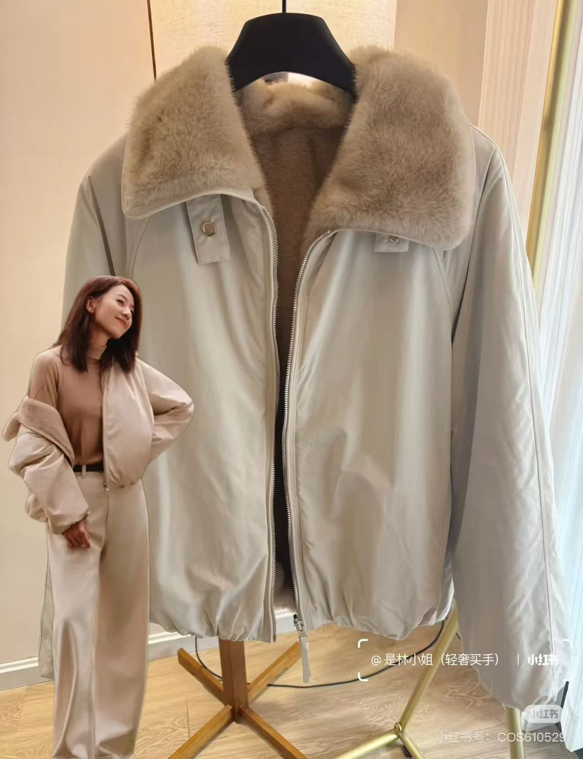 edition两穿毛领派克服外套121506