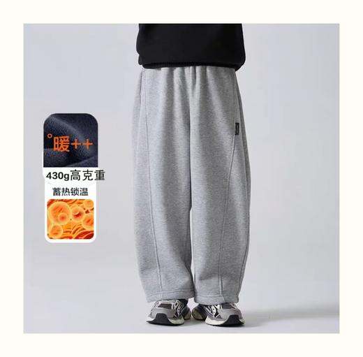 西蒙日记百搭加厚一体绒休闲运动弯刀裤BNK60-3 商品图4