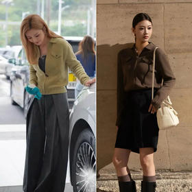 蔡卓妍同款【高奢感老钱风翻领拉链复古羊毛针织外套】2色可选~甄选100%羊毛，纤维柔糯细腻，亲肤性与垂坠感兼备，姐妹们闭眼入WD
