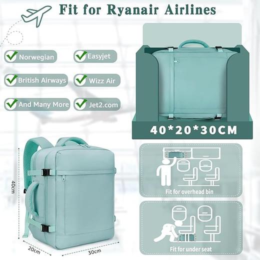 英国ETRONIK 新款瑞安航空客舱包 手提随身行李双肩包 黑色-X002FNNKD7 商品图2