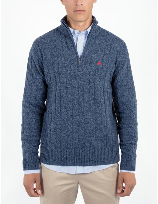 B.B 兄弟秋冬绵羊毛男士半拉链小高领针织毛衣 MY144 商品图1