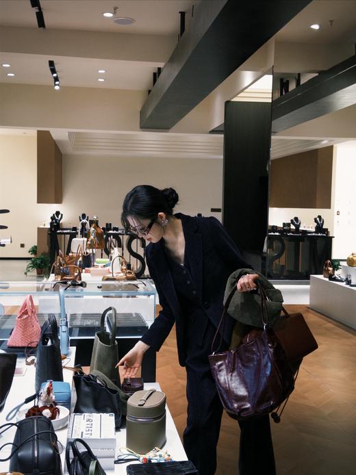 法小曼*子珍高级感深蓝色商务风长袖西装套装女新款牛仔肌理感通勤职业装CPM2572 商品图2