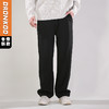 DRONKOO 2025 抽绳松紧腰左袋金属标后单贴袋竖纹料厚休闲长裤 商品缩略图0