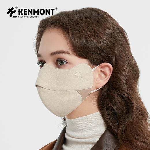 （丹妈）Kenmont卡蒙新款保暖口罩女冬桑蚕丝羊绒防风防寒防晒骑行真丝高颜值面罩 商品图3