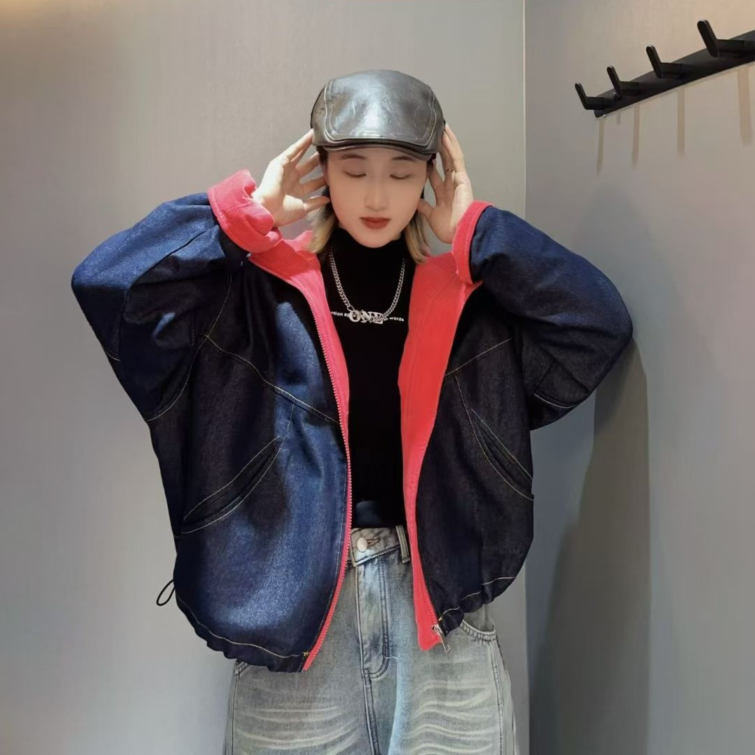 NC连帽撞色拉链夹棉牛仔外套51020（蓝）冬季 254011670321