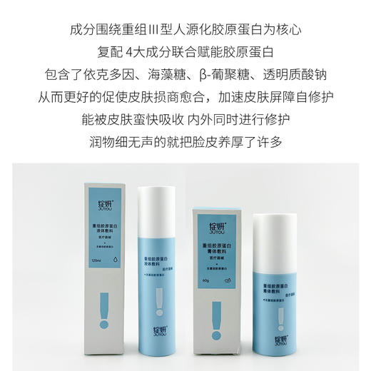 新品 绽妍重组胶原蛋白液体辅料60ml+120ml(水乳) 商品图2