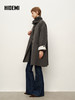 HIDEMI 进口新西兰羊驼毛拉绒做旧感不对称廓形长款大衣 炭灰色 商品缩略图5