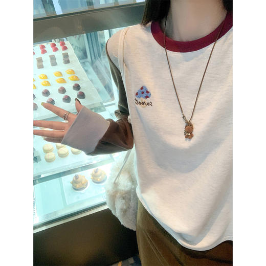 <曾小咸推荐>现货秒杀 ！微信超特价！韩系撞色打底衫 日常159.99 立减90 秒杀69.99！！ 商品图2