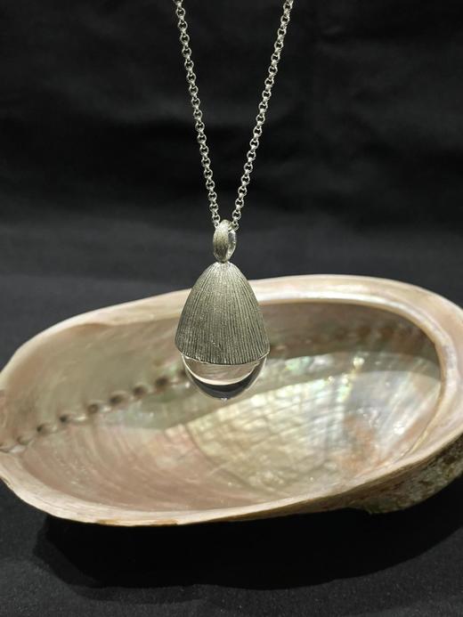 手工拉丝镀银【松果长项链】明星同款！迅速提升穿搭氛围感！皮绳全长150cm随意调节！无标发货WD 商品图0