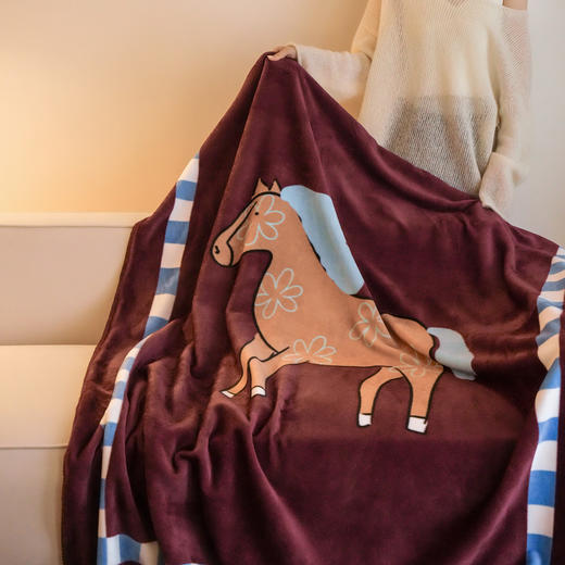 马年限定！仿羊毛绒秋冬多功能毯 沙发盖毯午睡毯披肩毯床尾毯飘窗毯床尾毯 新年新居礼物 商品图8