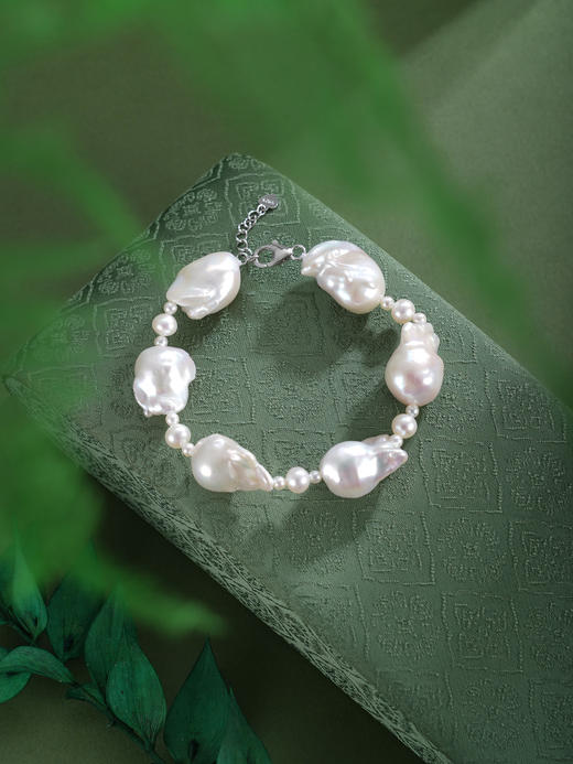 子佩集【幻涡珠华】银S925珍珠AOYA奥雅手链【BLKSL003】2.5-5.5mm小珠14-18mm巴洛克珠2601 商品图3