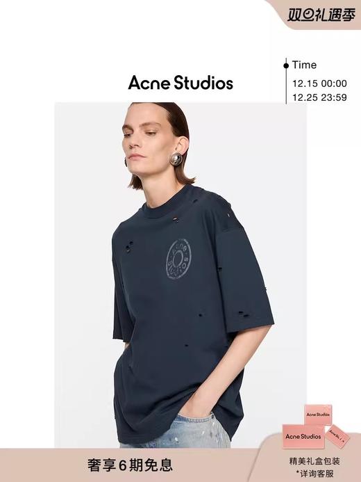 磨破做旧+复古印花，胸口小标tee。正肩式宽松圆领全棉t恤C122558 商品图6