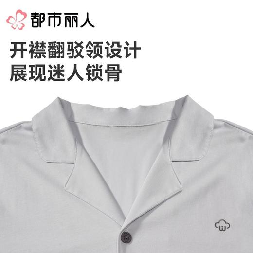 都市丽人睡衣红品男士红色薄家居服男士无尘棉短袖套装FHC9A201 商品图7