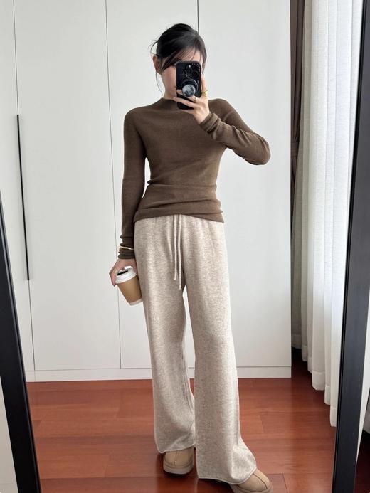 赵丽颖同款【全羊毛无缝一体针织裤】2色可选！100%羊毛，上身又舒适又显瘦~垂坠性质感都超好，闭眼入！无标发货WD 商品图5