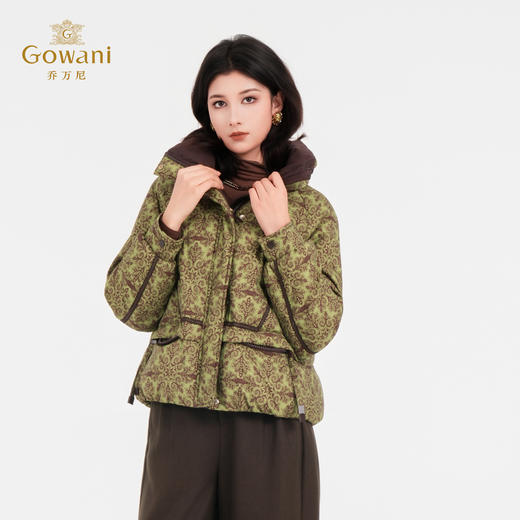【直播同款】Gowani/乔万尼2025新款轻薄女款冬季两色可选复古短款羽绒服EZ4T209 商品图2